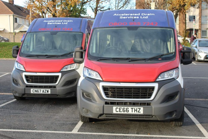 Home Buyers Drainage Survey Middlesex - Two Vans parked up with logos on