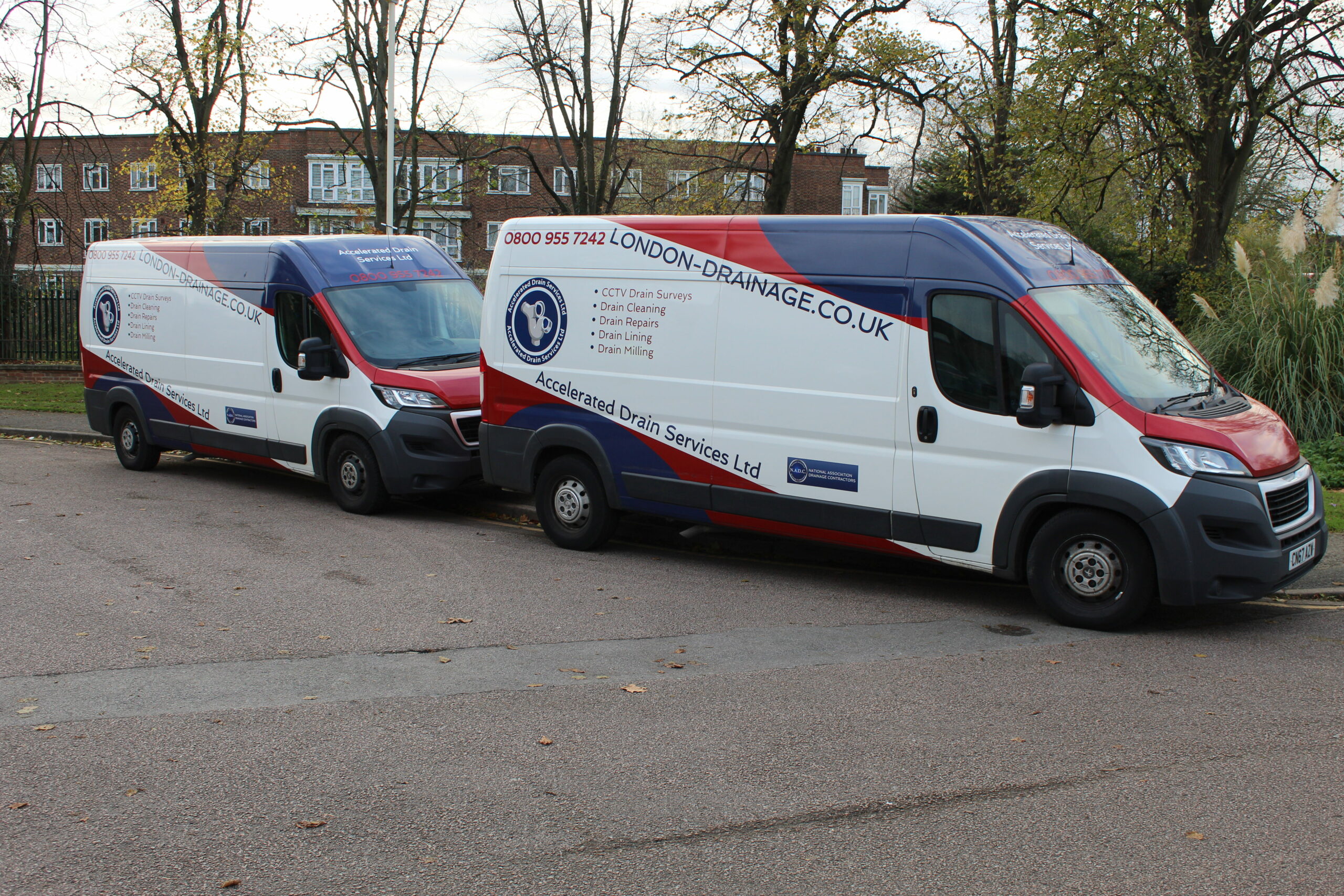 CCTV Drain Surveys Middlesex - Parked White Vans